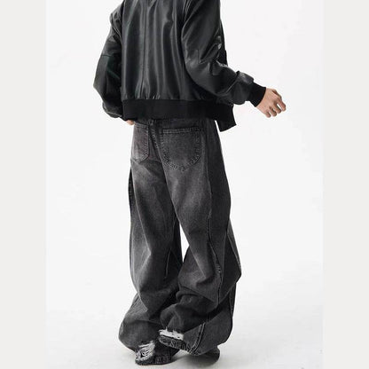 Loose Wide-leg Straight-leg Jeans For Men MuddyStock