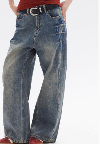 American High Street Design Loose Jeans For Women MuddyStock