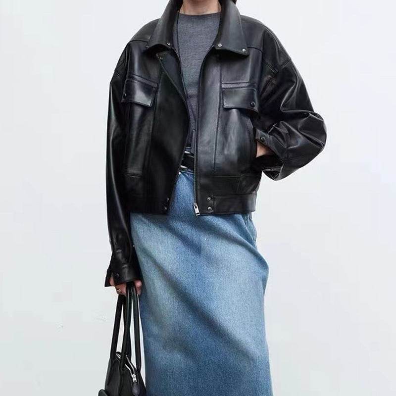 New Sheepskin Retro Loose Profile Casual Short Jacket For Men And Women MuddyStock