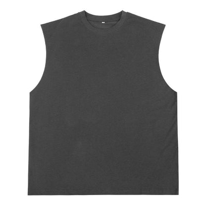 Loose Sleeveless Retro Vest For Men Dark Gray MuddyStock