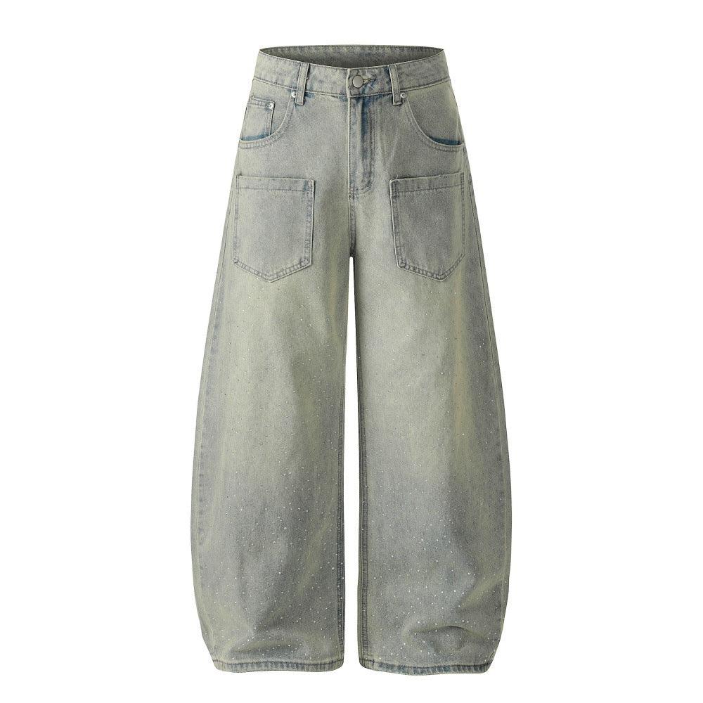 Starry Sky Hot Diamond Bending Knife Jeans For Women | MuddyStock Originals Blue