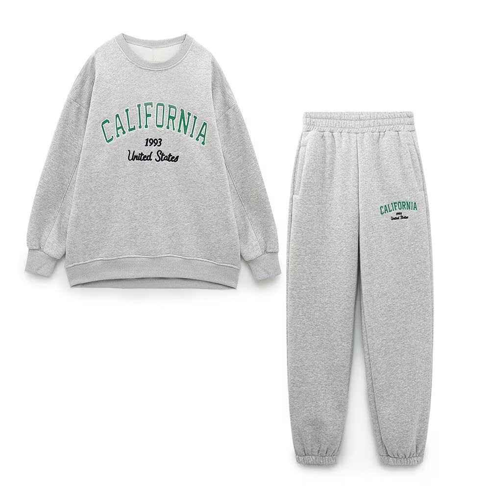 Text embroidered sweatshirt + jogging pants for women | MuddyStock Originals