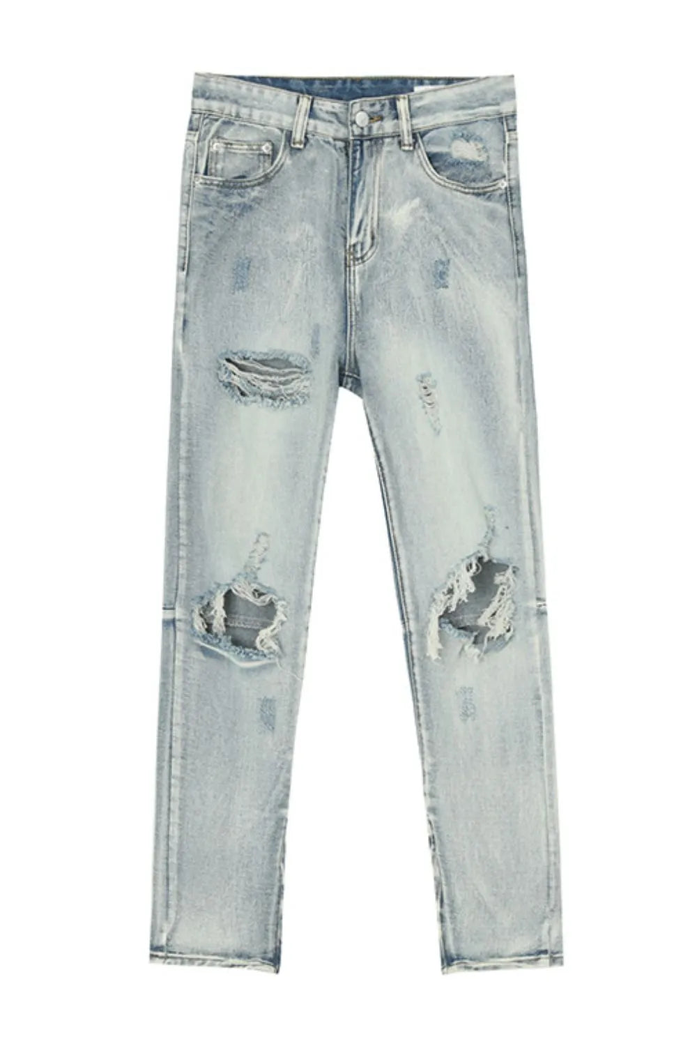 Distressed Skinny Jeans with Side Zip | MuddyStock Originals MuddyStock