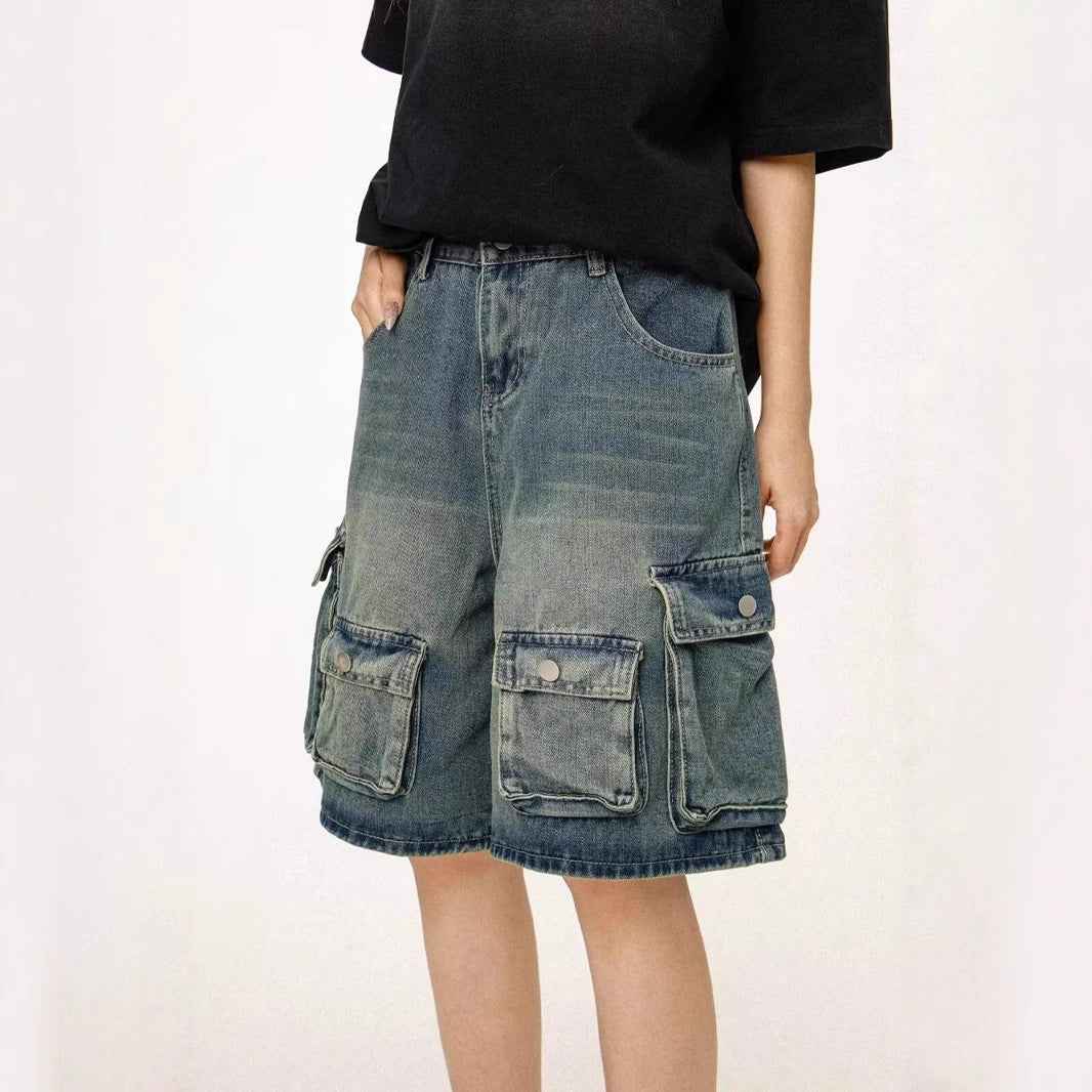 Multi-pocket Women's Loose-fit Denim Shorts