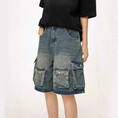 Multi-pocket Women's Loose-fit Denim Shorts