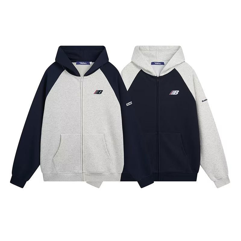 Retro Raglan Cardigan Hoodie Men's Autumn And Winter New All Products