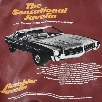 Retro Car Printing Loose Lapels Leather Coat For Both Men And Women MuddyStock