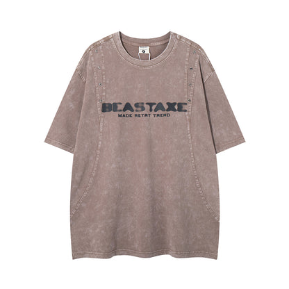 Men's short sleeved T-shirt retro washed pure cotton | MuddyStock Originals MuddyStock