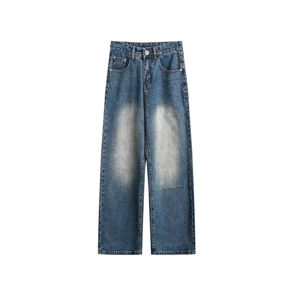 Retro Washed Distressed Jeans For Men Blue MuddyStock