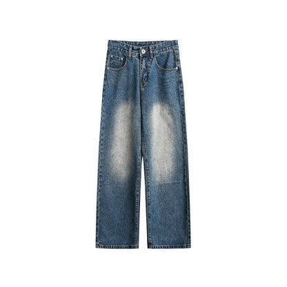 Retro Washed Distressed Jeans For Men Blue MuddyStock