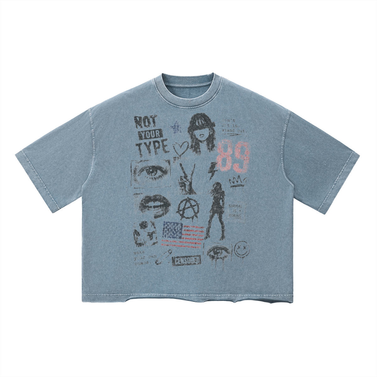 Vintage Wash Boxy T-Shirt For Men And Women | MuddyStock Originals Blue