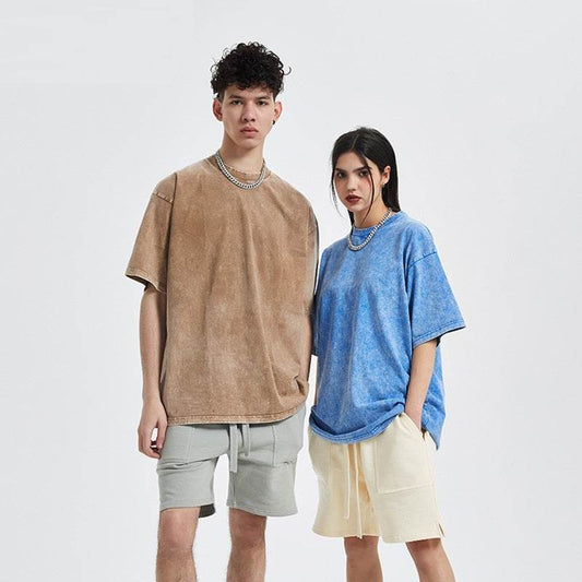 New Crew Neck Cotton Batik Short Sleeve Basic T-Shirt MuddyStock