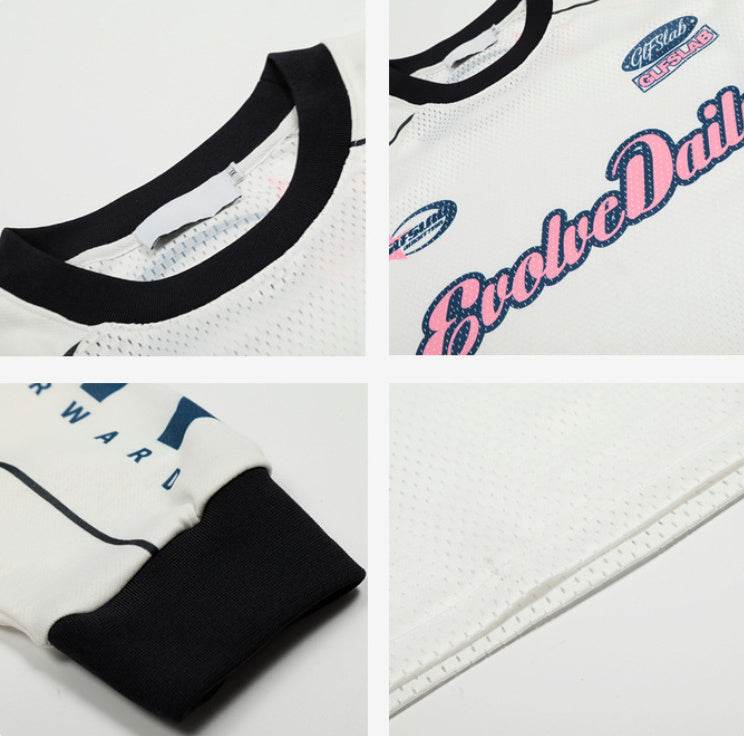 Letter Printed Mesh Breathable T-shirt For Men MuddyStock