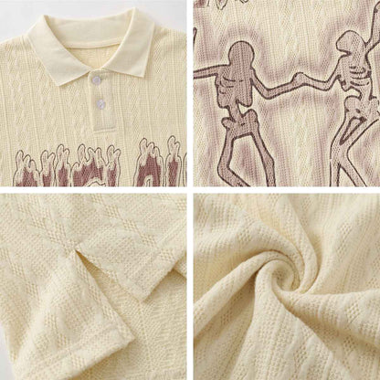 Abstract Design Printed Collar Short Sleeve T-Shirt for Men | MuddyStock Originals