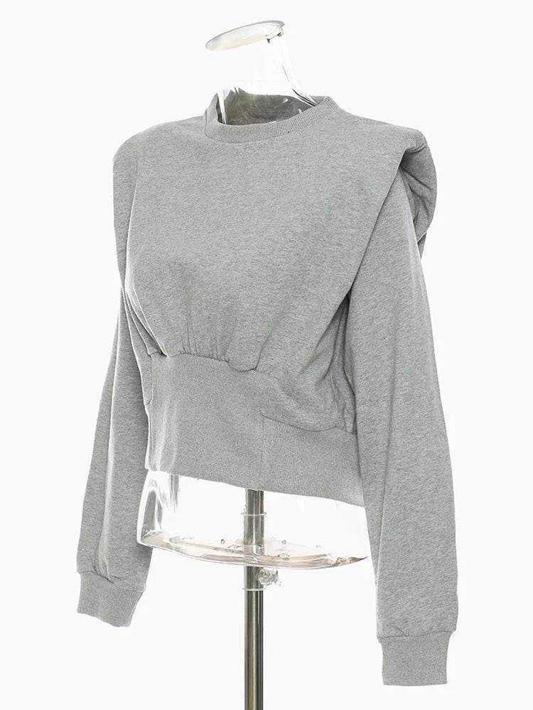 Shoulder pads armor like short sleeved round neck hoodie top jacket | MuddyStock Originals MuddyStock