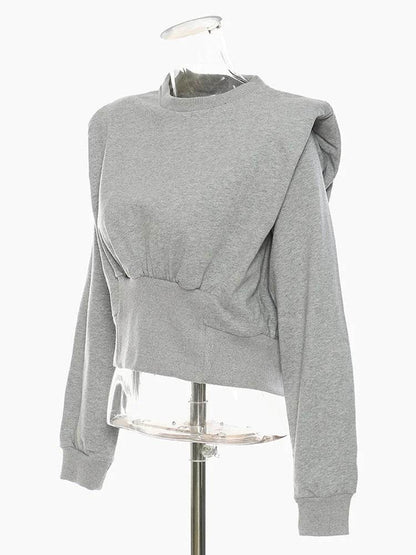 Shoulder pads armor like short sleeved round neck hoodie top jacket | MuddyStock Originals MuddyStock