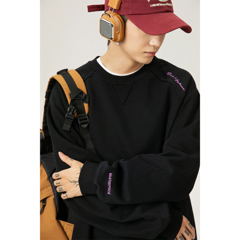 Round neck hoodie men's American letter embroidered | MuddyStock Originals MuddyStock