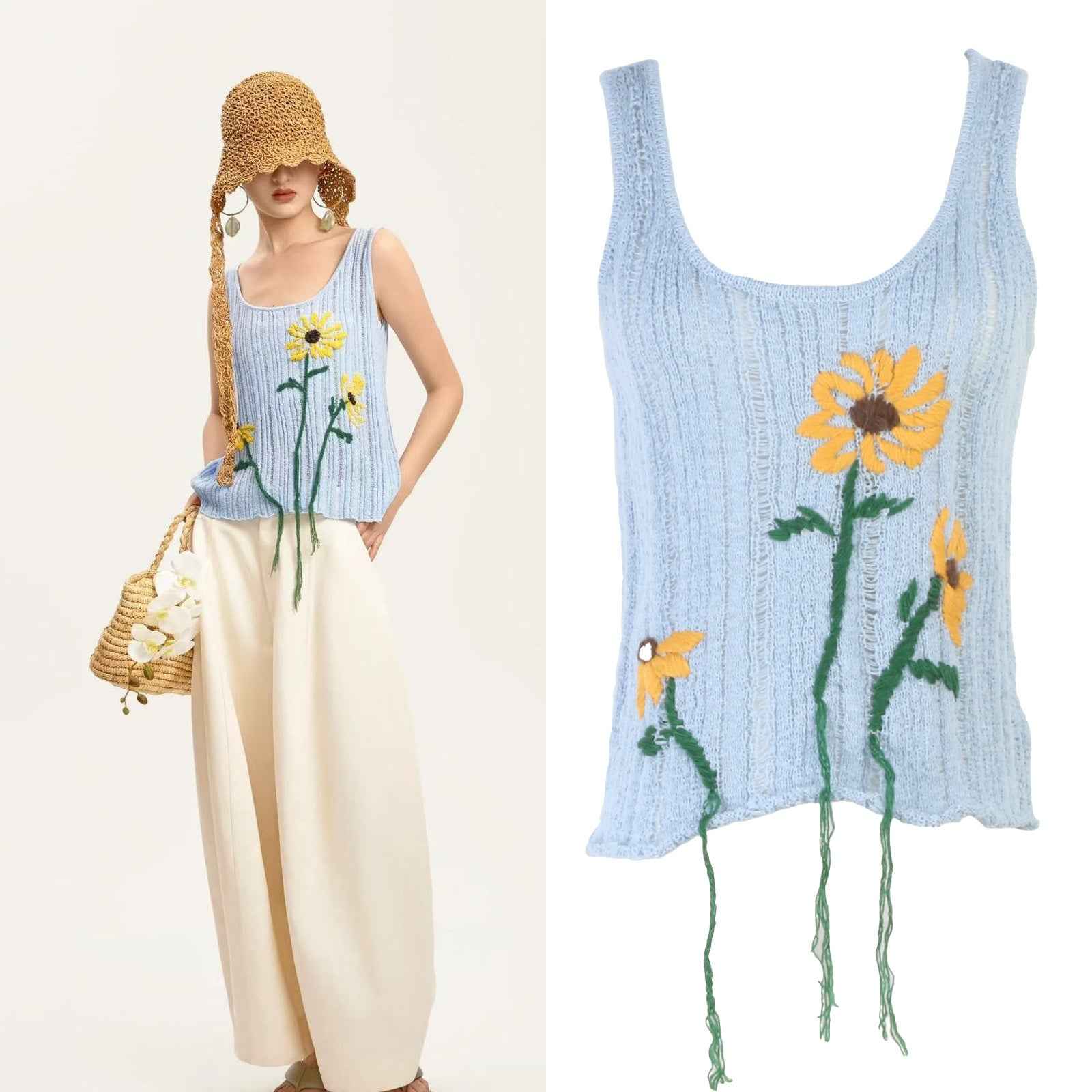 Sleeveless round neck top for women | MuddyStock Originals