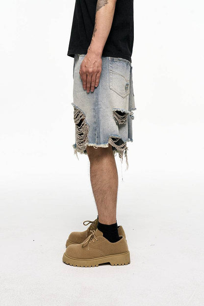 Retro Washed Old Men's Baggy Denim Shorts MuddyStock