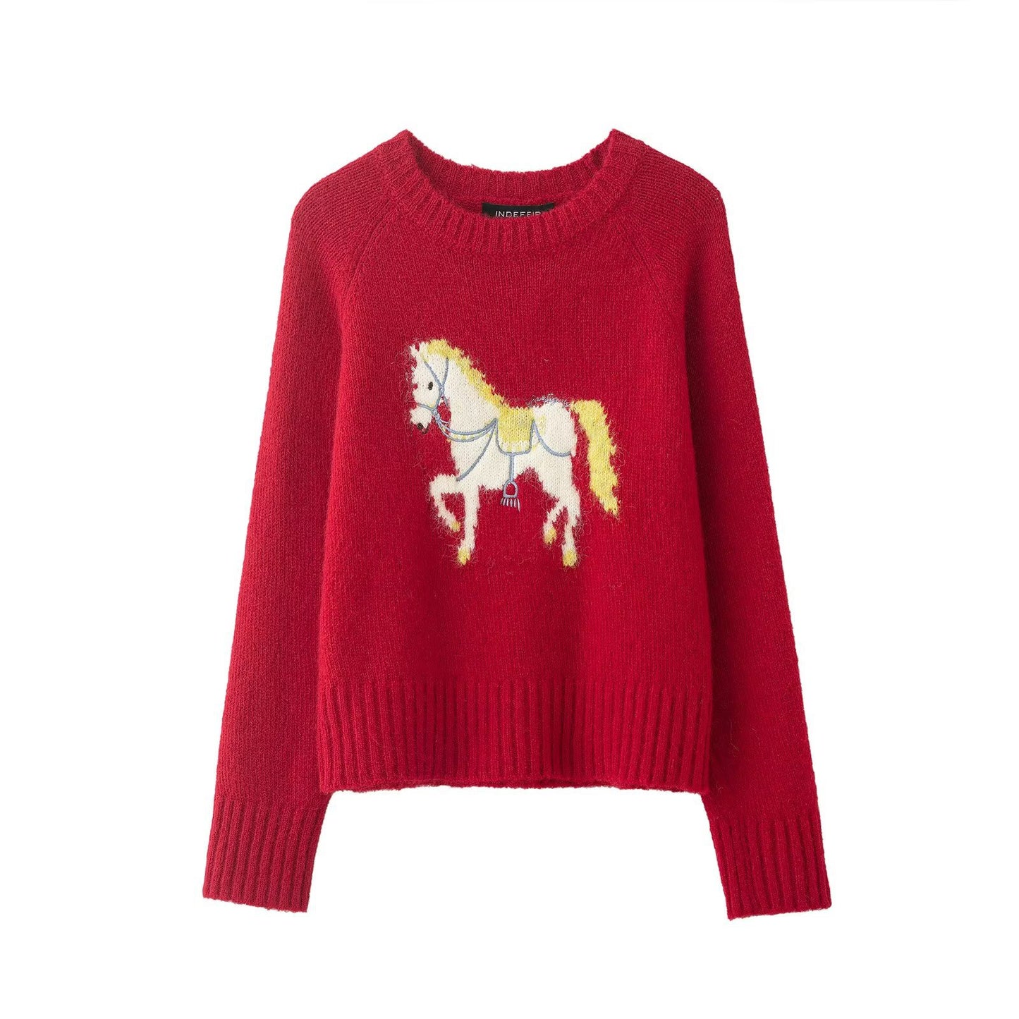 Jacquard Knit Sweater for Women | MuddyStock Originals Red eprolo