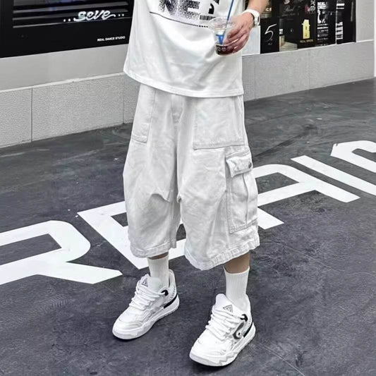 All-matching Loose Straight Cargo Cropped Pants Casual Pants Trendy MuddyStock