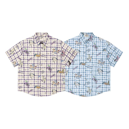 Hand drawn pony print short sleeved shirt for men | MuddyStock Originals
