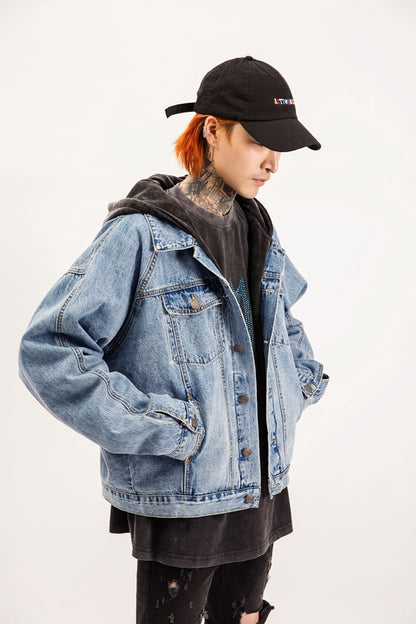 Two-sided wash denim jacket for men and women MuddyStock null