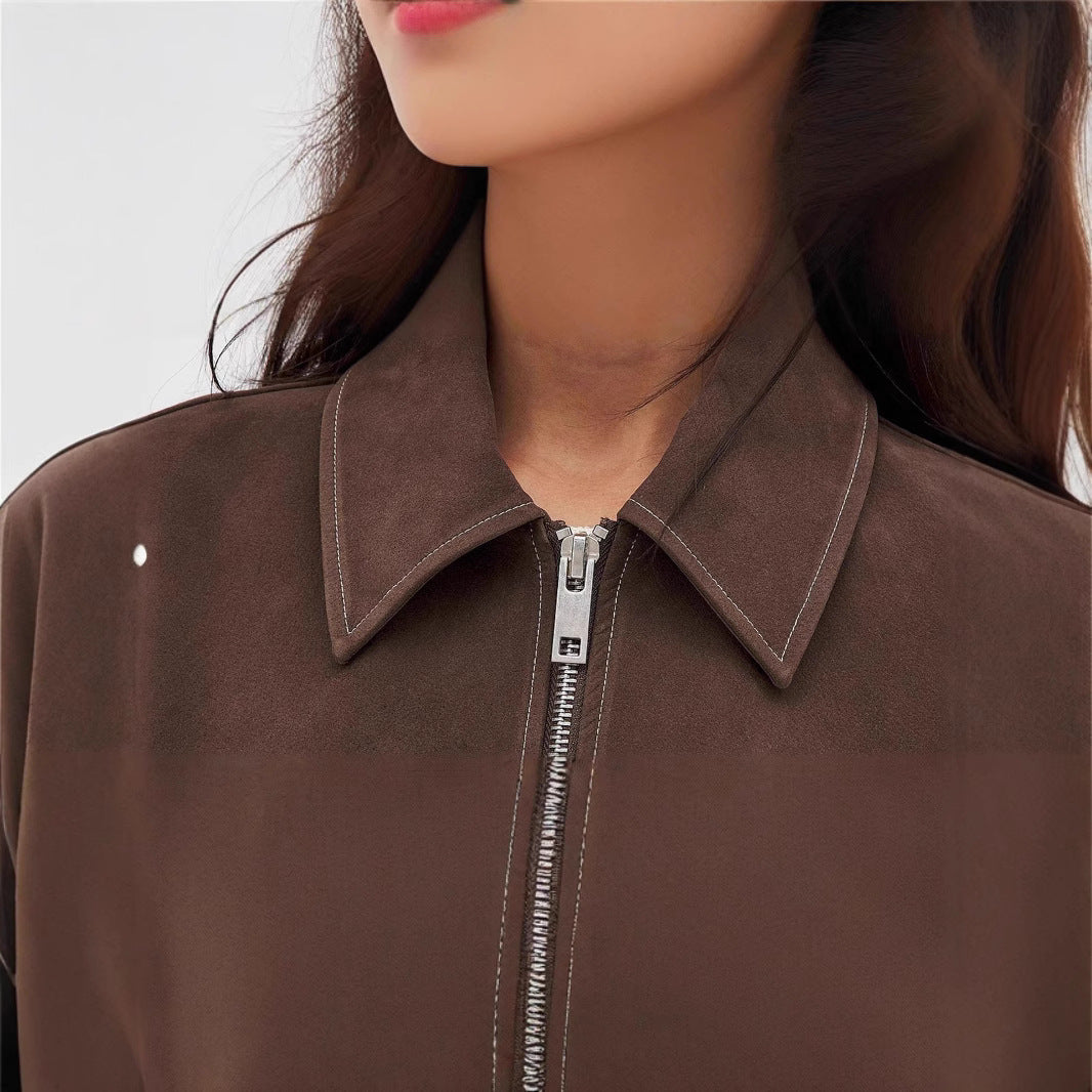 European And American Coat Dark Brown Popular Jacket All Products