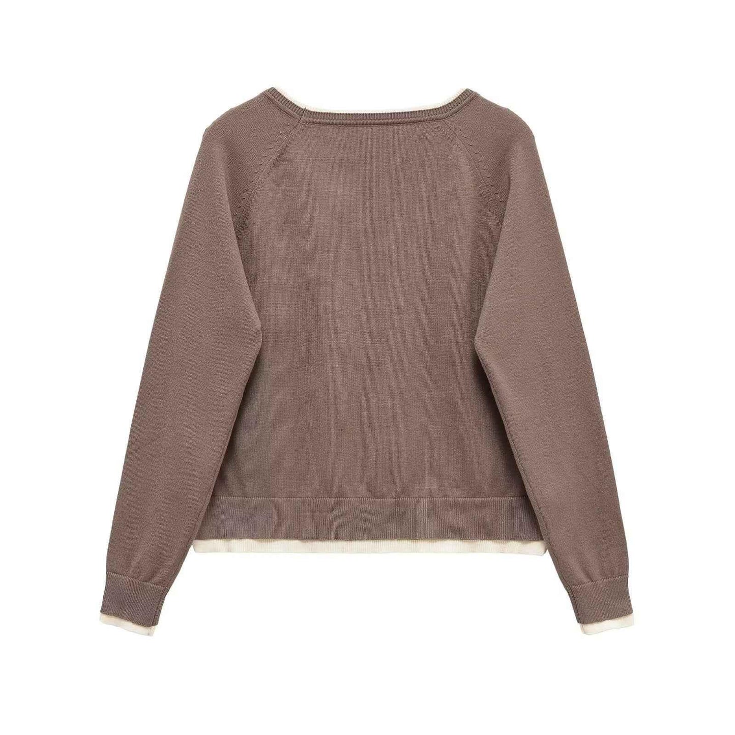 Minimalist style loose double layered long sleeved round neck top for women | MuddyStock Originals