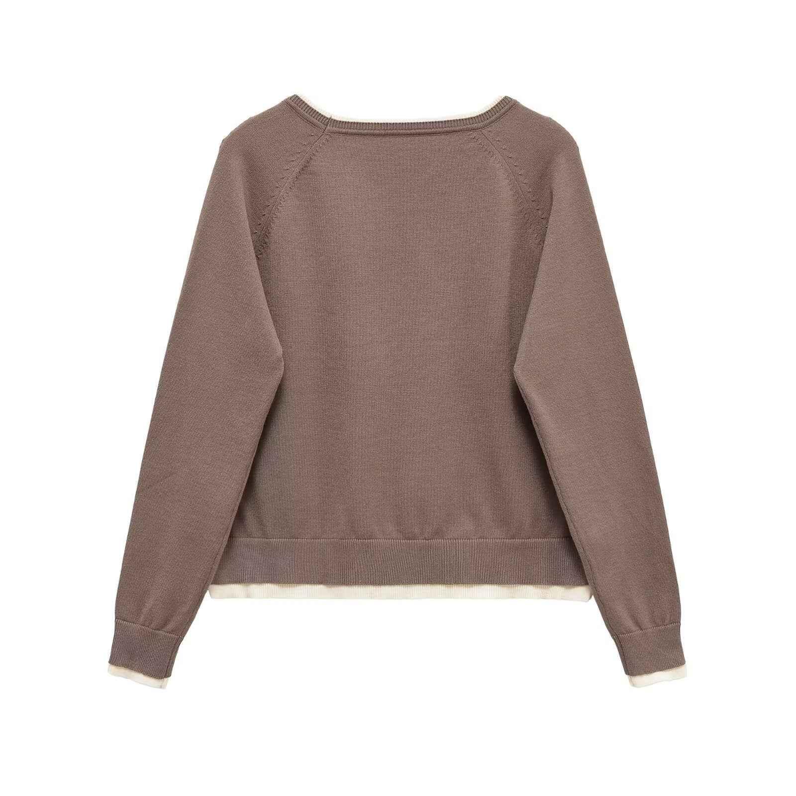 Minimalist style loose double layered long sleeved round neck top for women | MuddyStock Originals