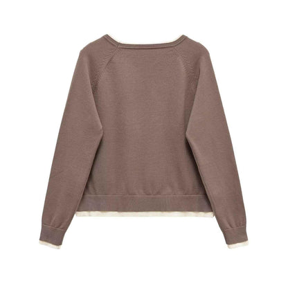 Minimalist style loose double layered long sleeved round neck top for women | MuddyStock Originals