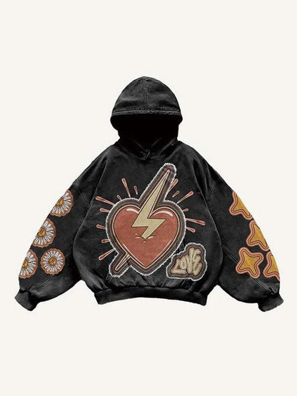 Printed Hoodie For Men And Women Black