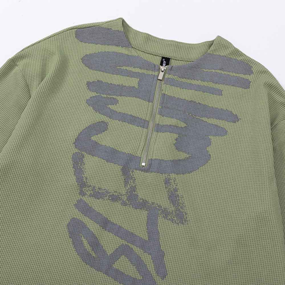 Abstract Graffiti Printed Long Sleeve T-shirt For Women null