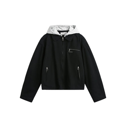 Vintage hooded jacket short jacket for men and women Black eprolo