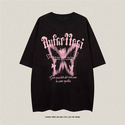 American High Street Butterfly Printed T-shirt For Men And Women MuddyStock