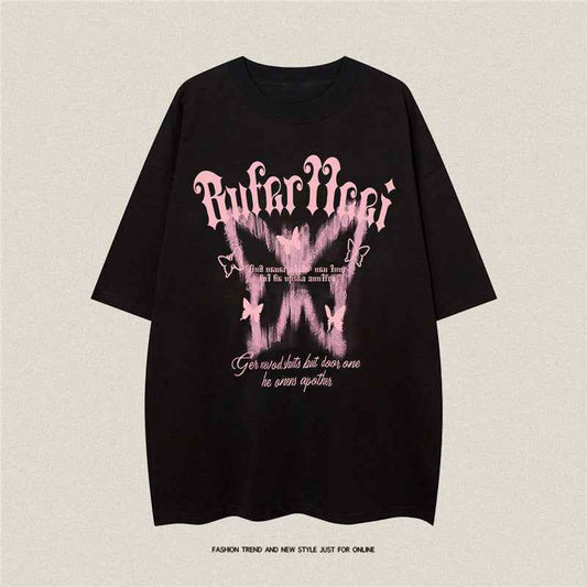 American High Street Butterfly Printed T-shirt For Men And Women MuddyStock