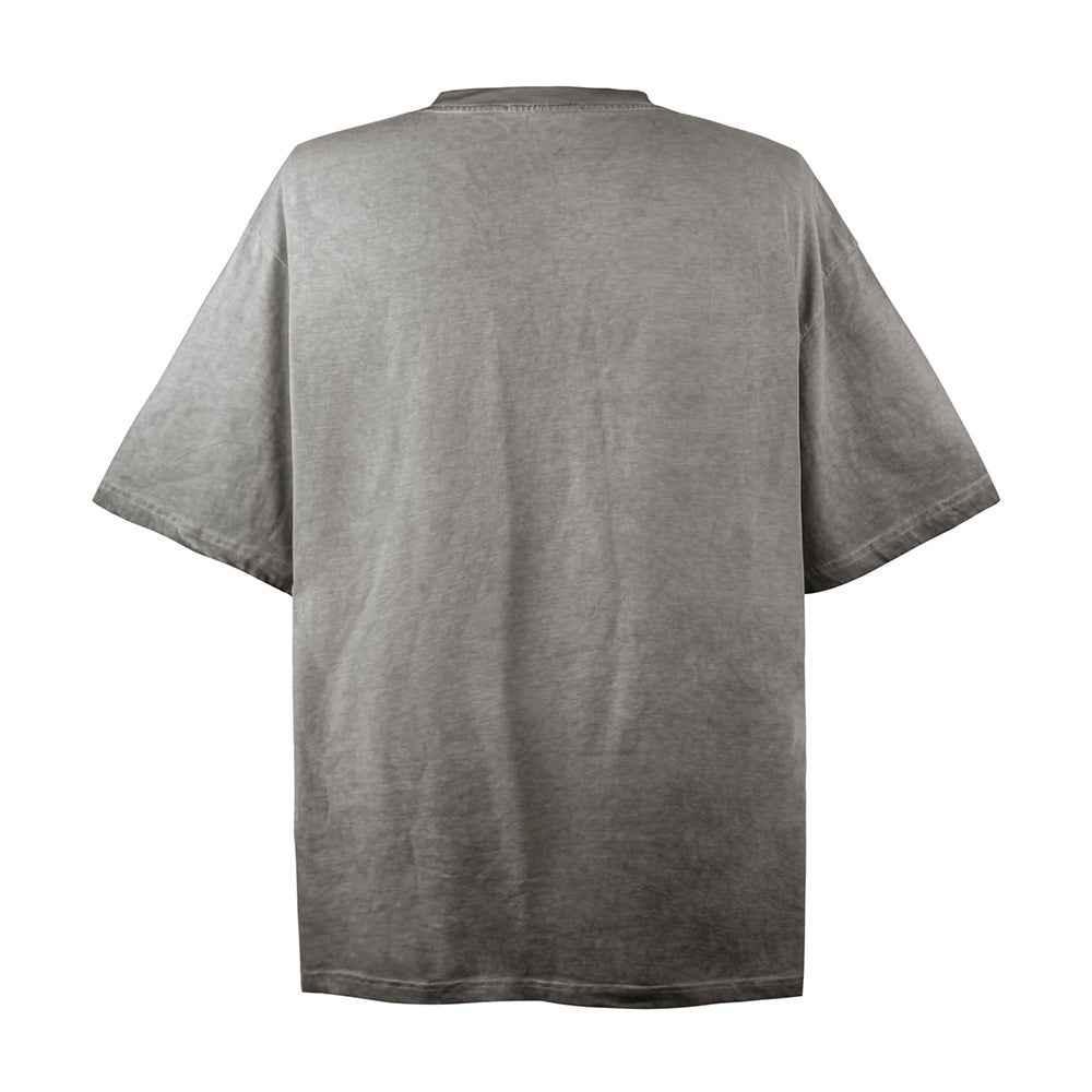 Cartoon Print Gradient Tie-dye T-shirt For Men null