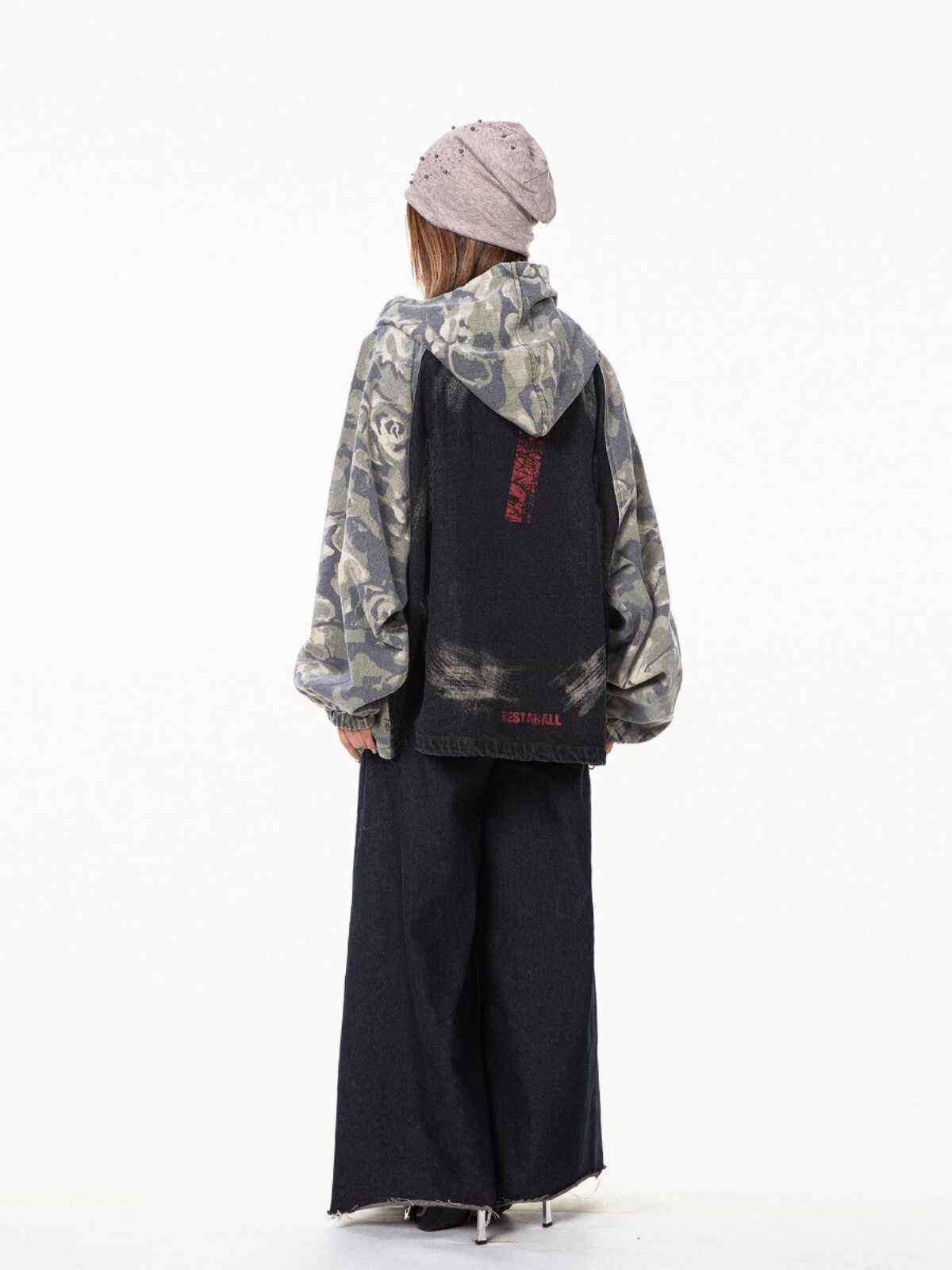 Retro Camouflage Stitching Hooded Jacket For Women MuddyStock