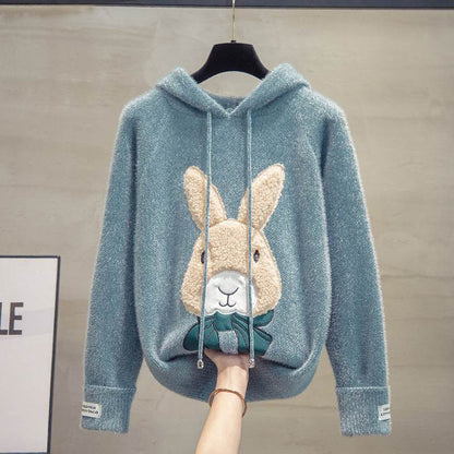 Hooded Mink Fleece Sweater For Both Men And Women Blue MuddyStock