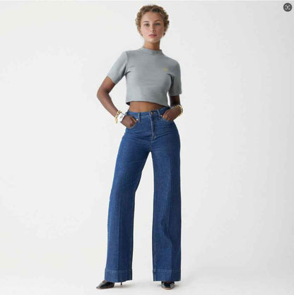 Loose Jeans For Women Dark Blue Regular Meeting MuddyStock