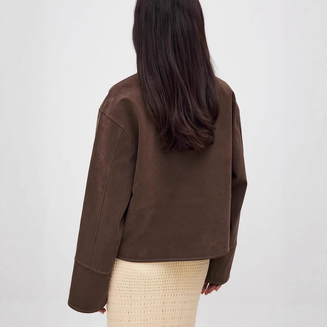 European And American Coat Dark Brown Popular Jacket All Products