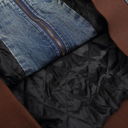 Letter Patch Embroidered Denim Baseball Jacket For Men null