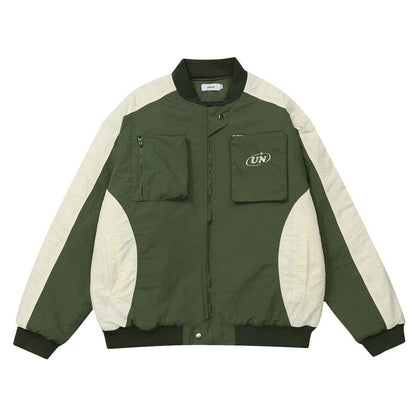 Baseball Cotton-padded Jacket Coat For Men Green