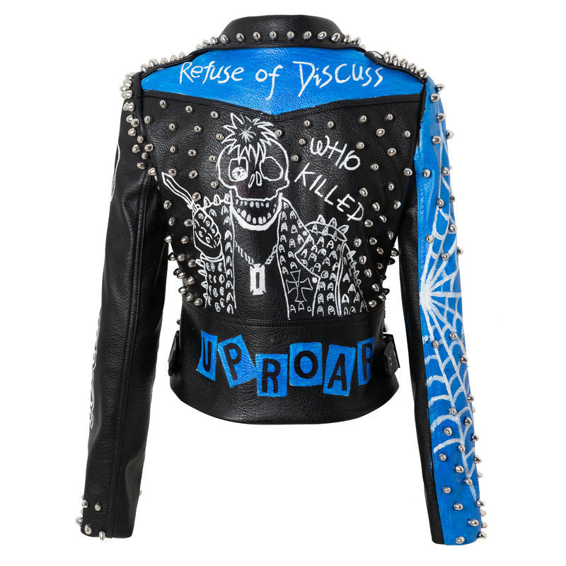 European And American Motorcycle Leather Jacket For Women