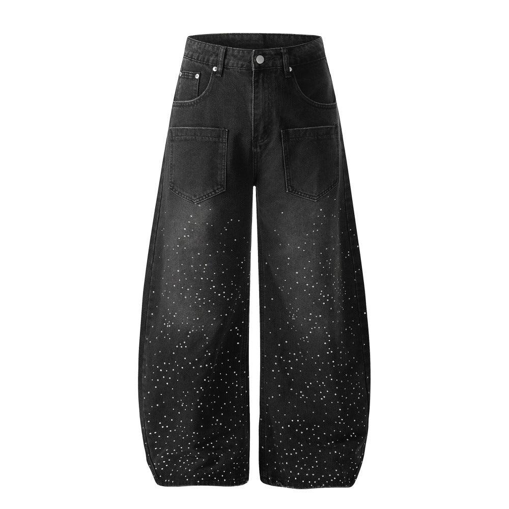 Starry Sky Hot Diamond Bending Knife Jeans For Women | MuddyStock Originals Black