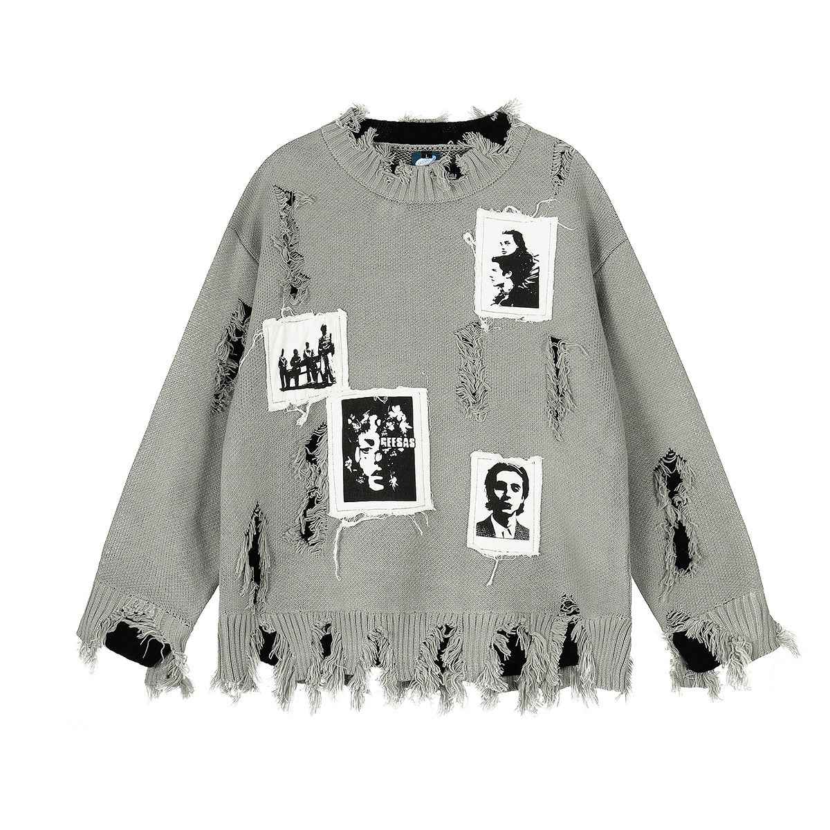 Knitted damaged tassel sweater for men and women | MuddyStock Originals MuddyStock