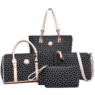 Fish bone patterned six piece bag set | MuddyStock Originals black