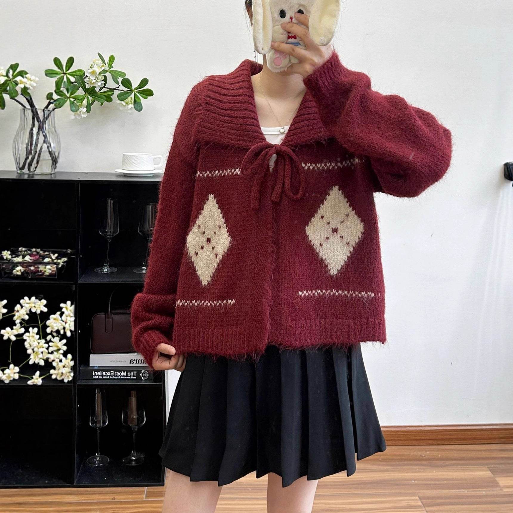 Vintage Grid Lapel Cardigan for Women | MuddyStock Originals MuddyStock