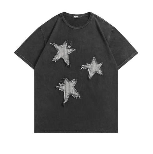 Embroidered short sleeved T shirt For Women black