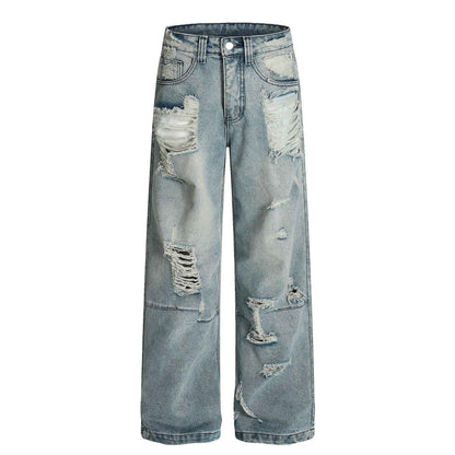 Distressed Wide Leg Jeans For Men | MuddyStock Originals Blue